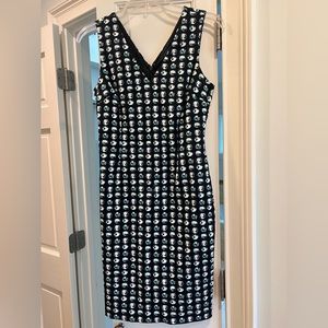 Banana Republic navy with blue and white polka dot dress